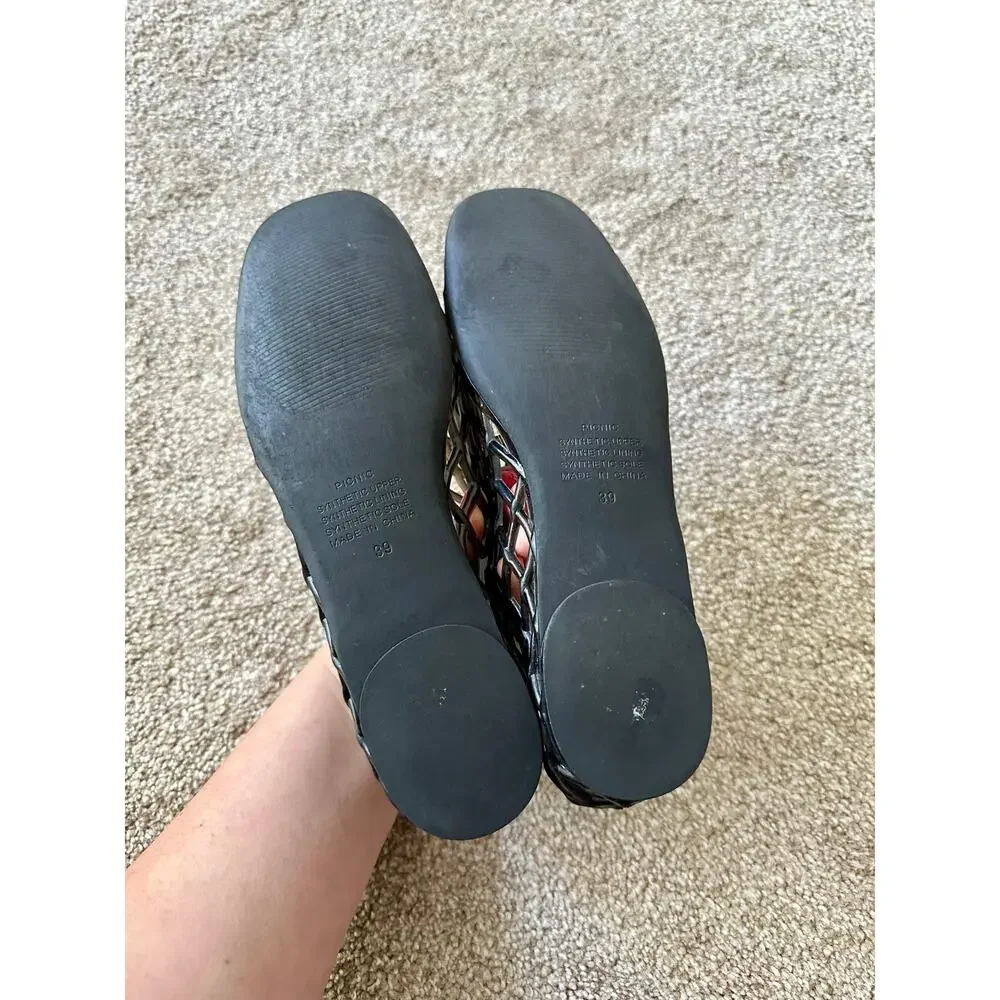 Silent D X Anthropologie Caged Jelly Flats Size 9/39 Dark Gray - Picture 3 of 4